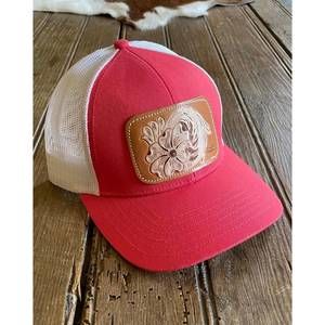 NEW MCINTIRE SADDLERY women's payson cap in coral/white
